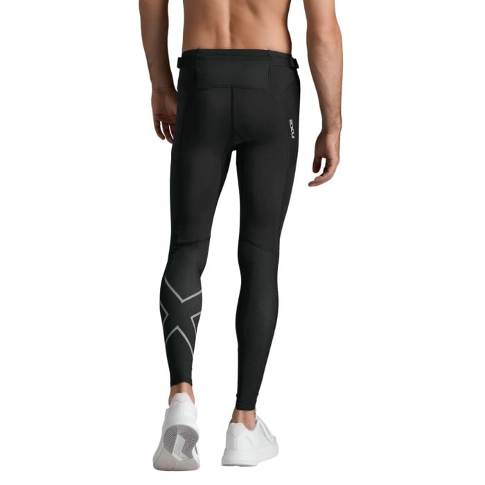 2XU Aero Mesh Mens Compression Tights - Black/Silver Reflective