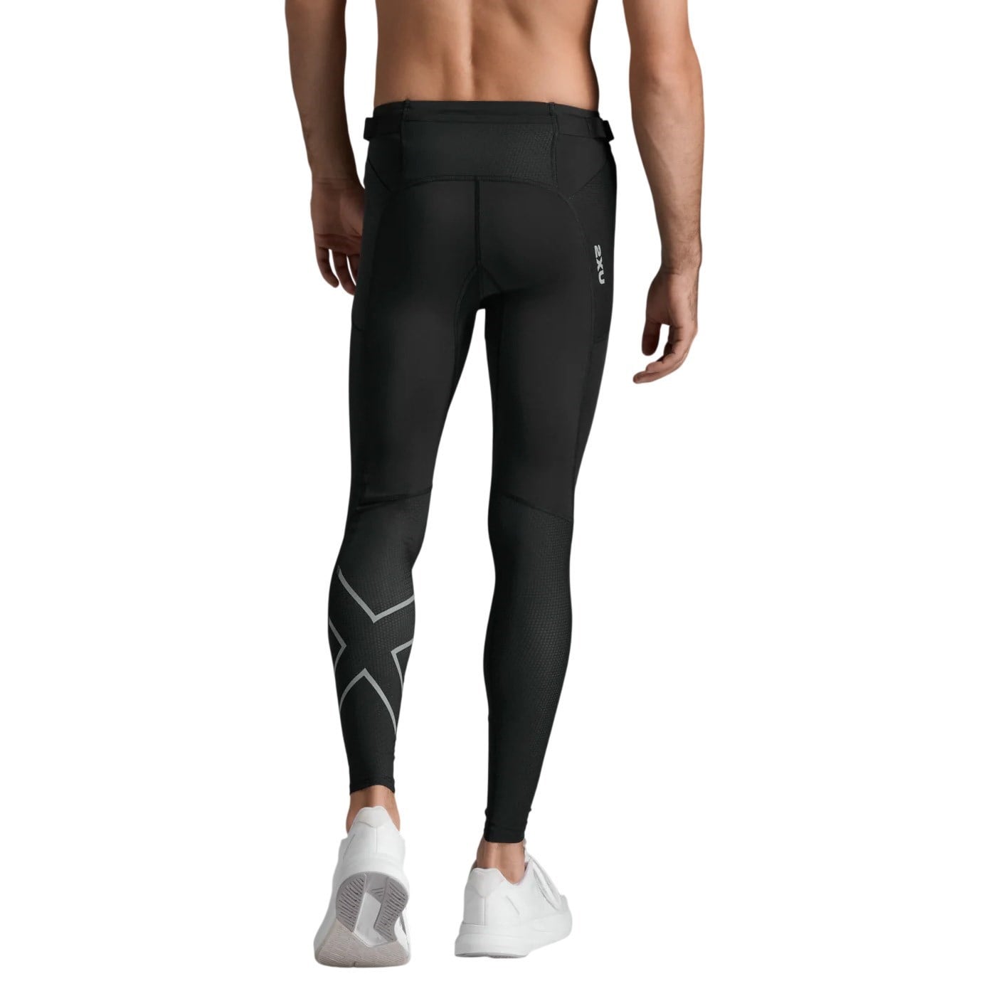 2XU Aero Mesh Mens Compression Tights - Black/Silver Reflective