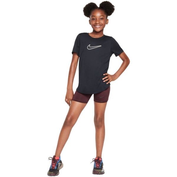 Nike Girls Dri-Fit Short Sleeved Top - Black/White