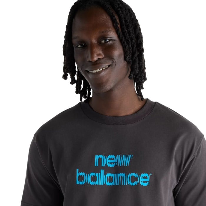 New Balance Nocturnal Run Energy Mens Performance T-Shirt - Black Cement - image 3