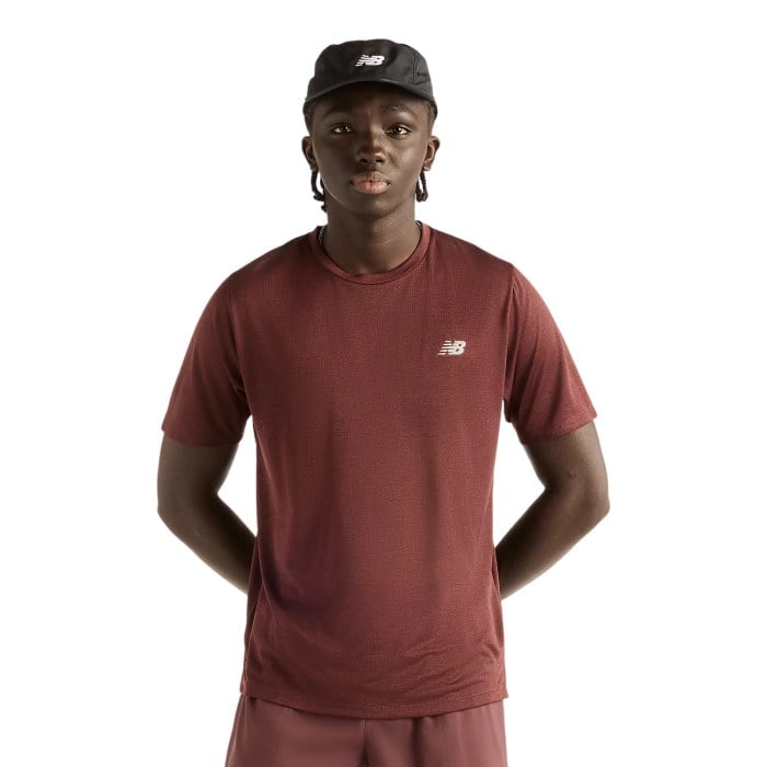 New Balance Athletics Mens Running T-Shirt - Cherry Leather