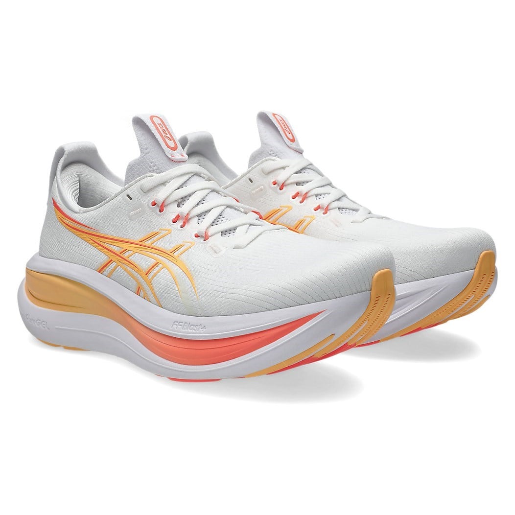 Asics Gel Nimbus 28 - Womens Running Shoes - White/Coral Sun - image 6