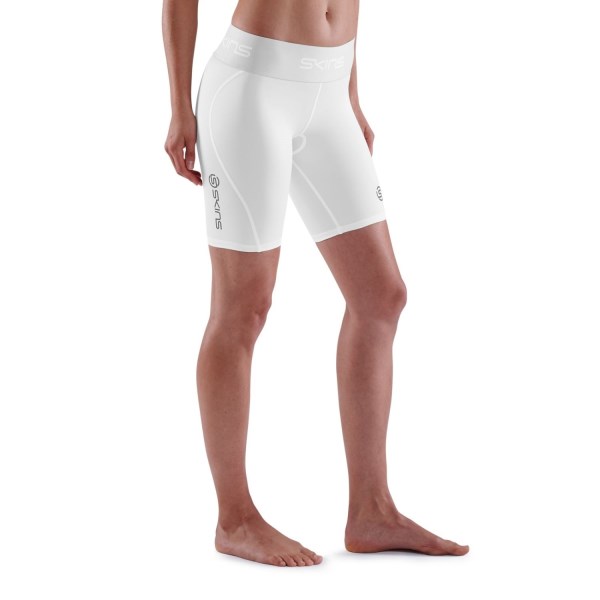 Skins Series-1 Womens Compression Half Tights - White