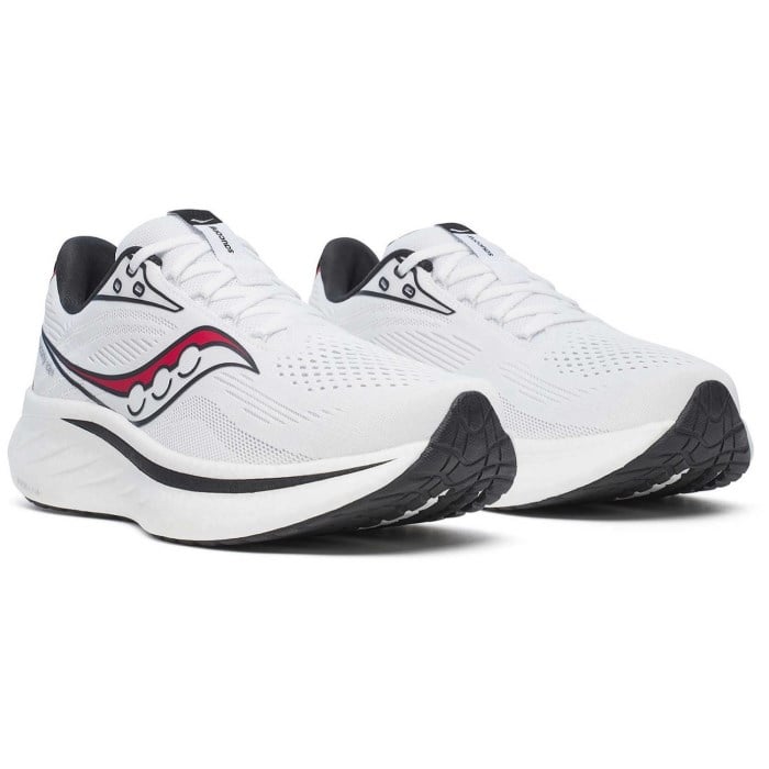 Saucony Ride 18 - Mens Running Shoes - White/Black