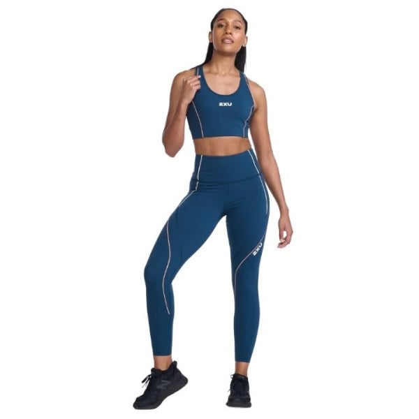 2XU Form Swift Womens Crop Top - Moonlight/Off White