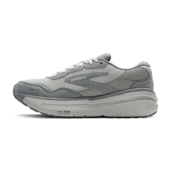 Brooks Ghost Max 2 Suede - Mens Walking Shoes - Primer Grey/Oyster Alloy