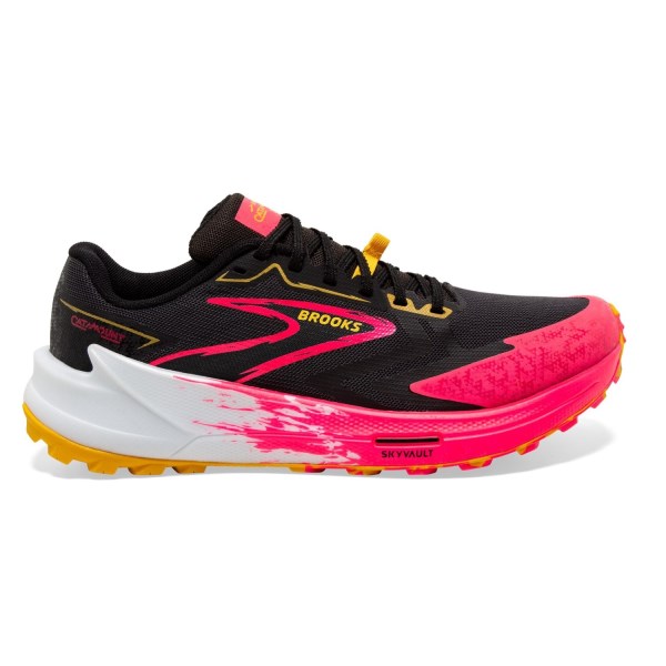Brooks Catamount 3 - Womens Trail Running Shoes - Black/Diva Pink/Lemon