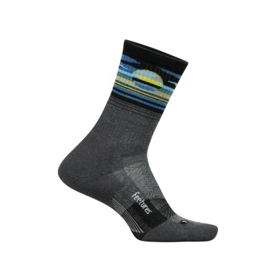 Feetures Trail Max Cushion Mini Crew Running Socks - Cloud Veil Grey