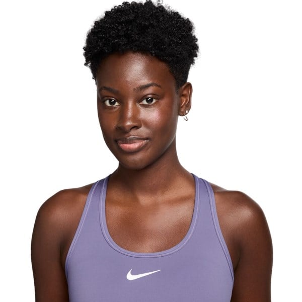Nike Swoosh Padded Womens Sports Bra - Dusty Amethyst/White