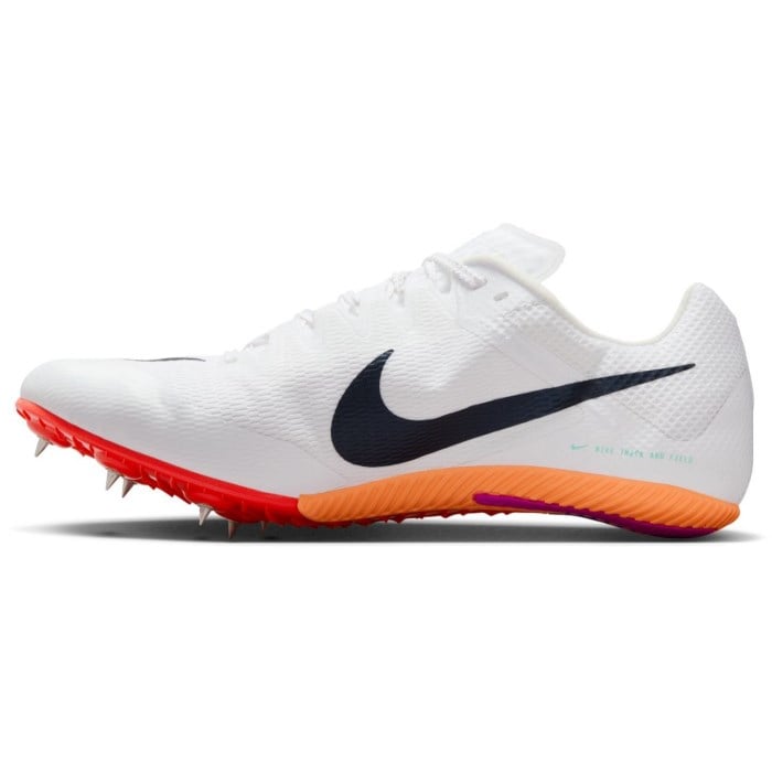 Nike Zoom Rival Sprint - Unisex Sprint Spikes - White/Obsidian/Bright Crimson/Hyper Turq