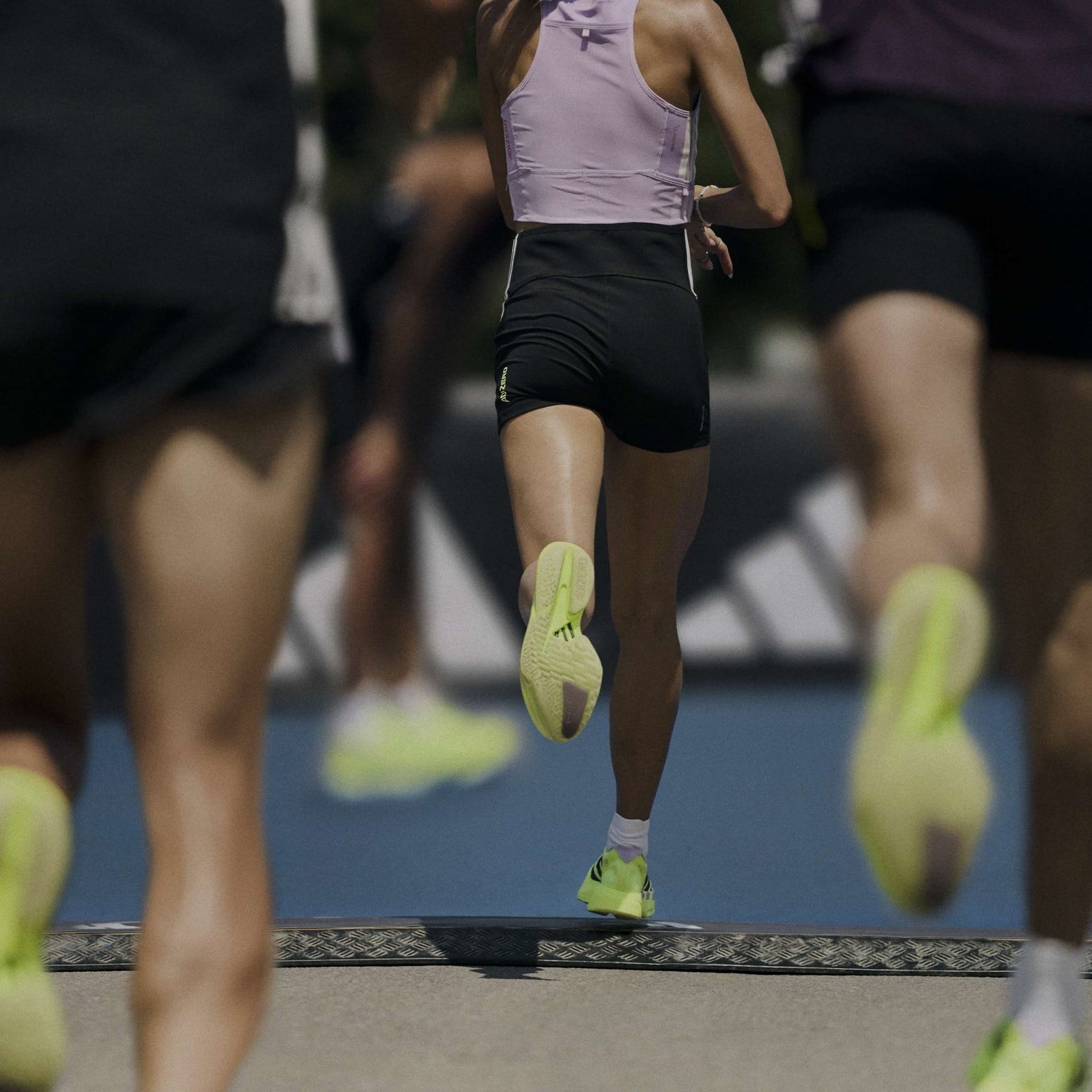 adidas Adizero Adios Pro 4 - Womens Racing Shoes - Solar Yellow/Aurora Plum/Powder Plum