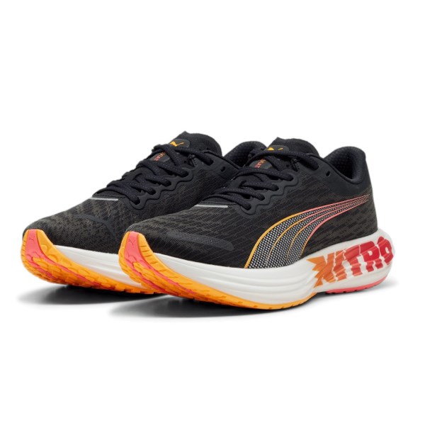 Puma Deviate Nitro 2 - Mens Running Shoes - Black/Sunstream/Sunset Glow