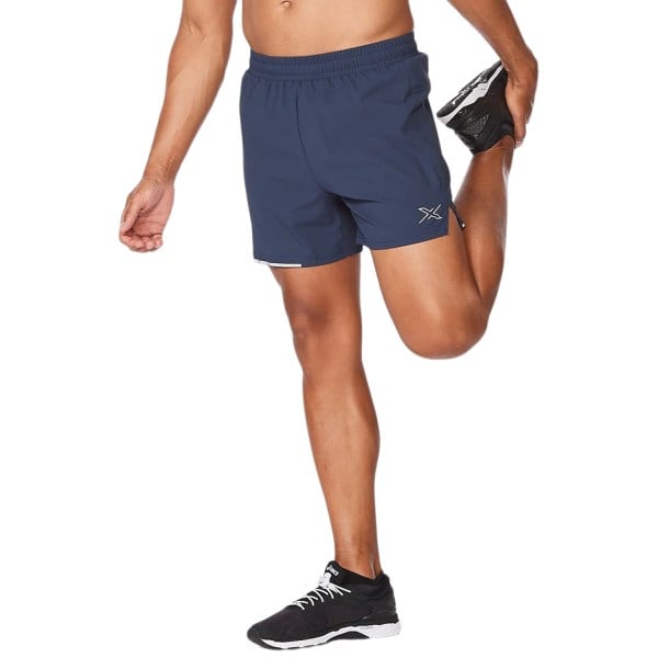 2XU Aero 5 Inch Mens Running Shorts - Midnight/Silver Reflective