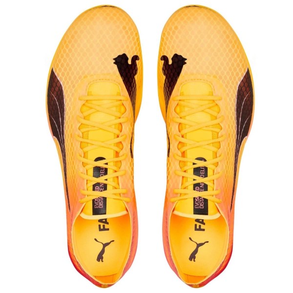 Puma evoSpeed Distance Nitro Elite - Mens Mid-Distance Track Spikes - Sun Stream/Sunset Glow/Black