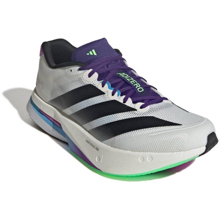 adidas Adizero Boston 13 - Mens Running Shoes - Core White/Core Black/Lime Burst