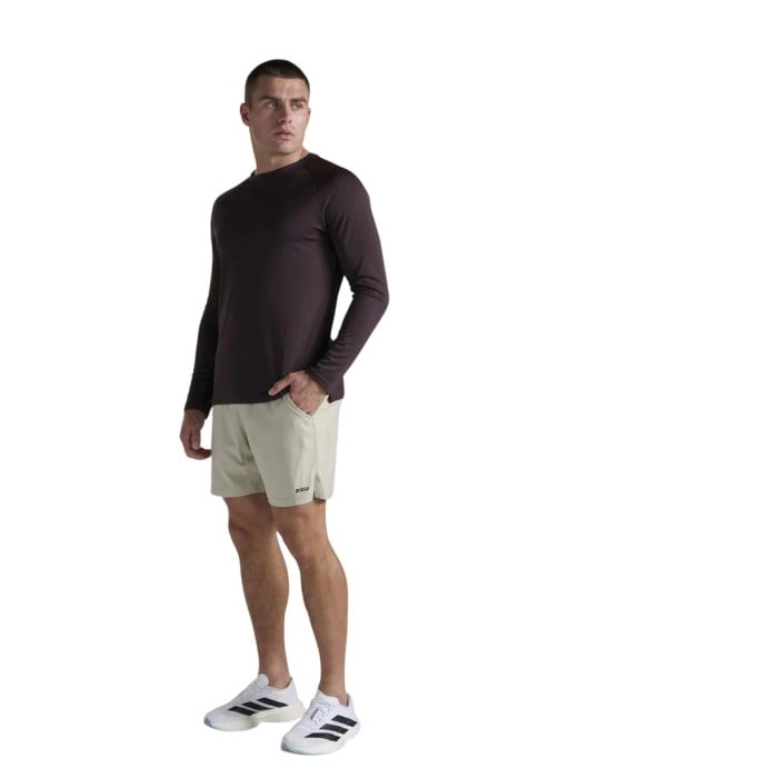 2XU Mens Aero Long Sleeve Top - Bark/Black Reflective - image 4