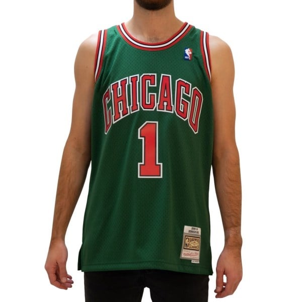 Mitchell & Ness Chicago Bulls Derrick Rose 2008-09 NBA Swingman Mens Basketbal Jersey - Green/Red