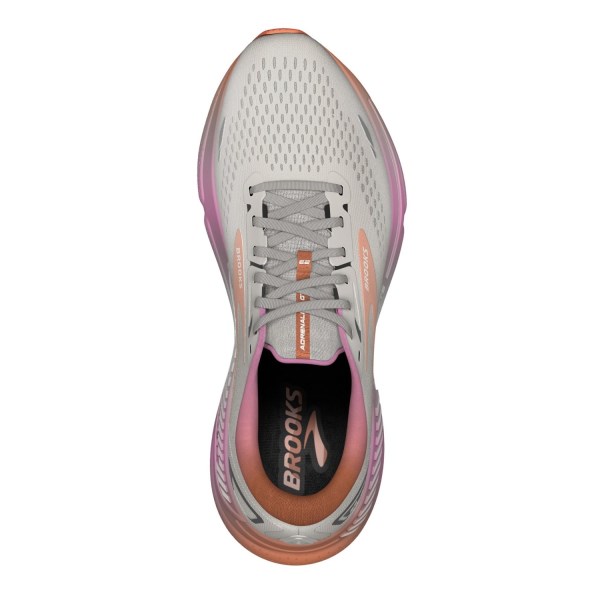 Brooks Adrenaline GTS 23 - Womens Running Shoes - White Sand/Sunset/Fuchsia
