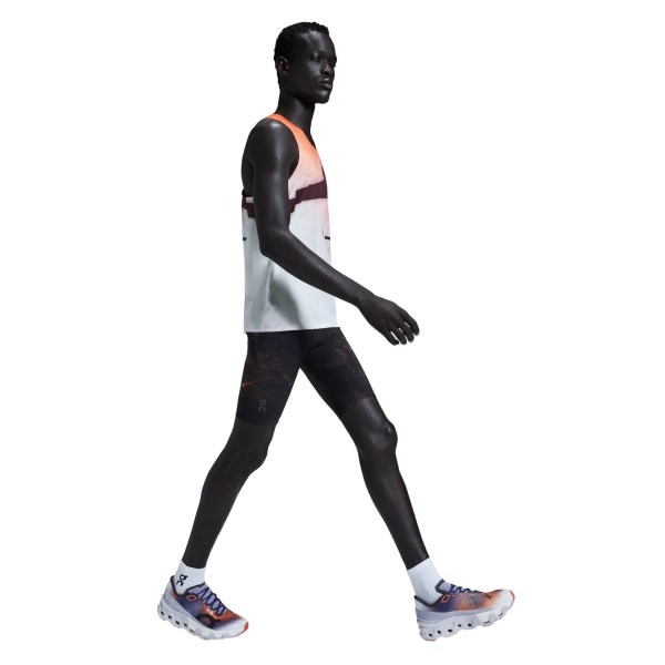 On Running Half Length Mens Race Tights - Black/Flame