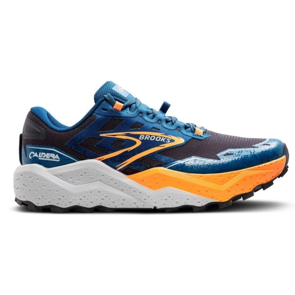 Brooks Caldera 7 - Mens Trail Running Shoes - Ebony/Blue Sapphire/Orange