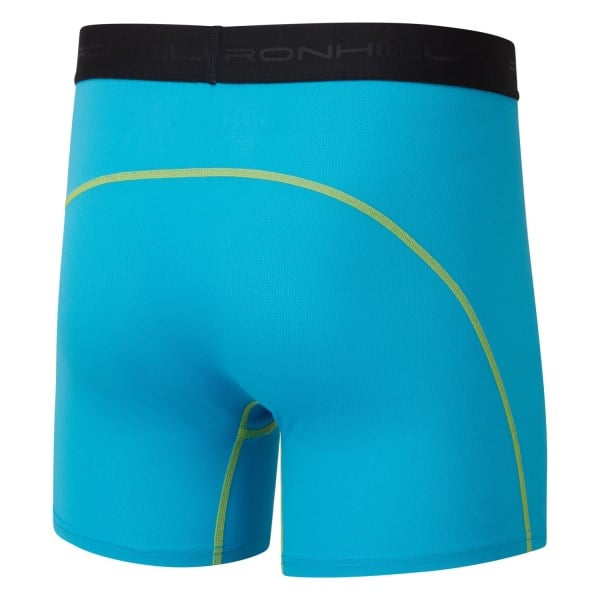 Ronhill 4.5 Inch Mens Boxer Short - Cyan/Acid Lime
