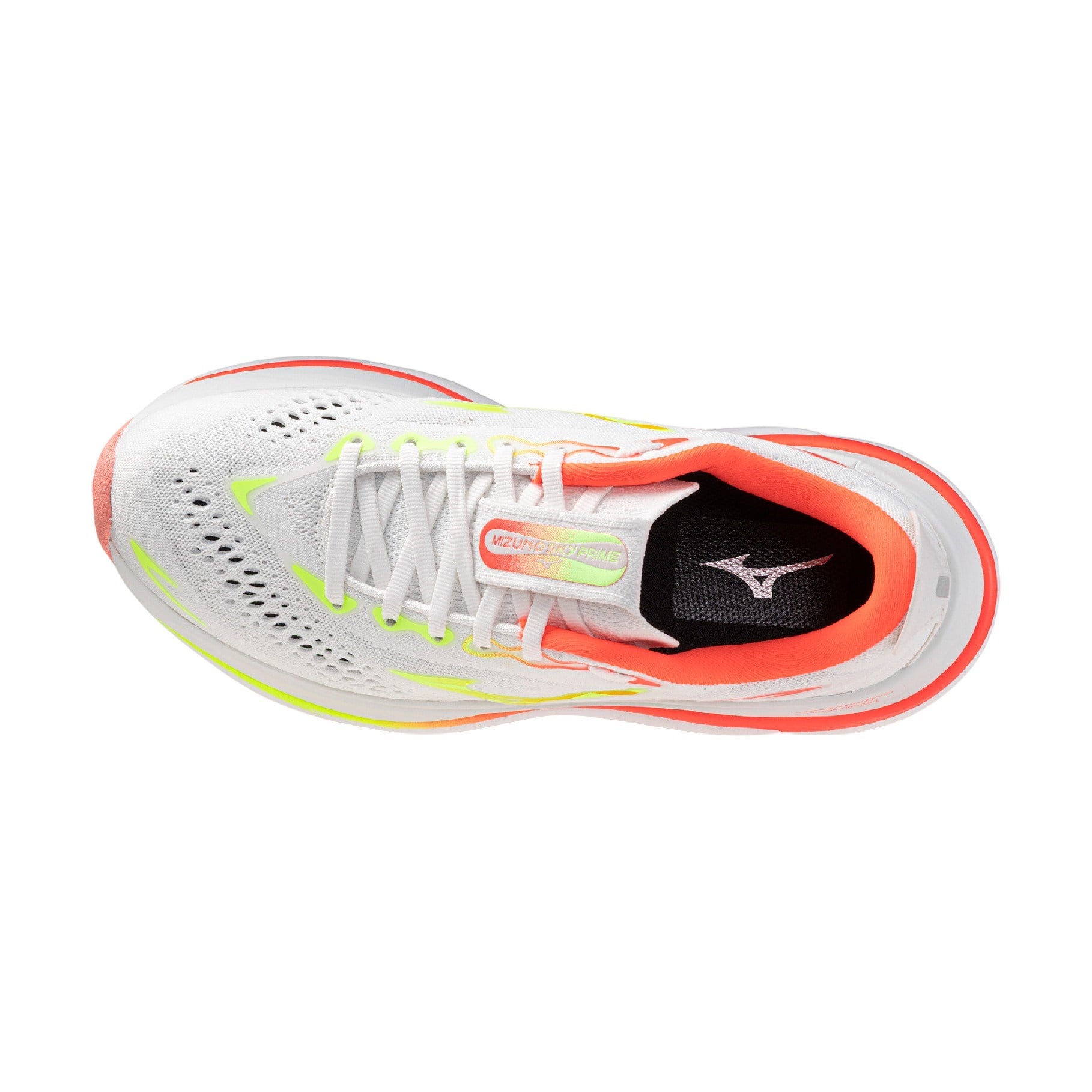 Mizuno Wave Sky Prime - Womens Running Shoes - GF White/Lime Pulp/Lava Orange - image 7