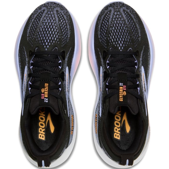 Brooks Glycerin GTS 22 - Womens Running Shoes - Black/Blue Heron/Orange