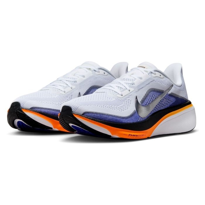 Nike Pegasus 42 - Mens Running Shoes - White/Metallic Silver/Lapis/Total Orange