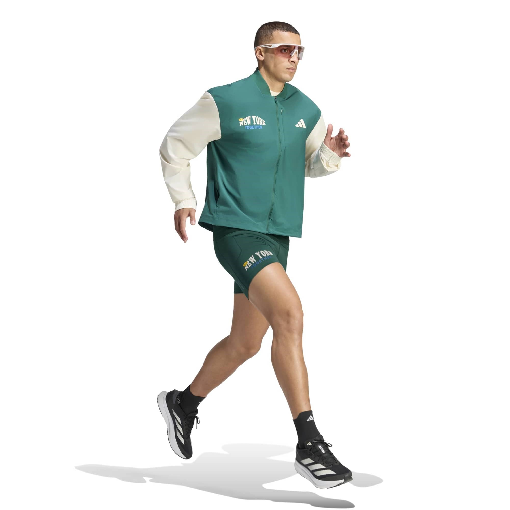 adidas Adizero NYC Mens Running Short Tights - Collegiate Green - image 3