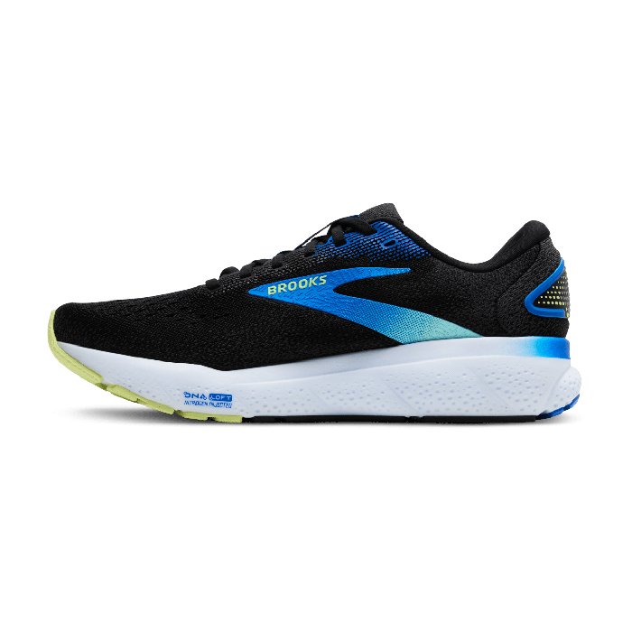 Brooks Ghost 16 - Mens Running Shoes - Black/Cobalt/Neo Yellow