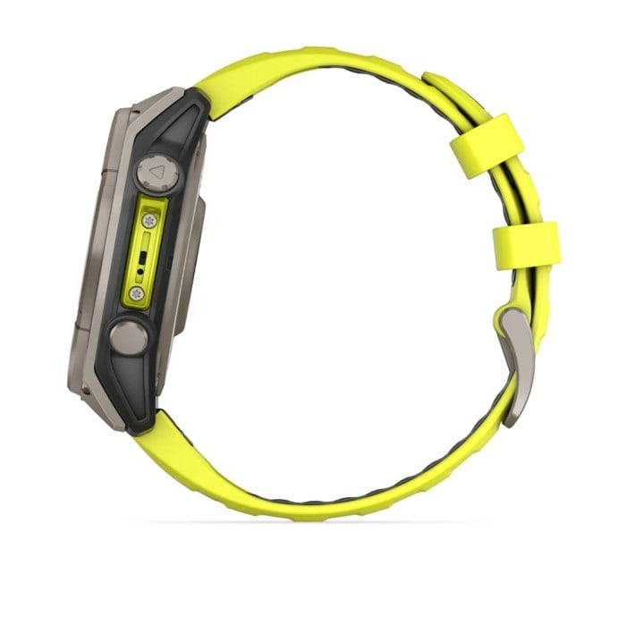 Garmin Fenix 8 Solar 47mm Sapphire Edition Titanium Watch - Amp Yellow/Graphite Silicone Band - image 8