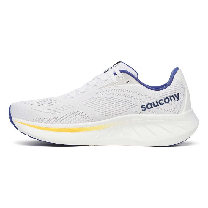 Saucony Ride 18 - Mens Running Shoes - White/Azurite