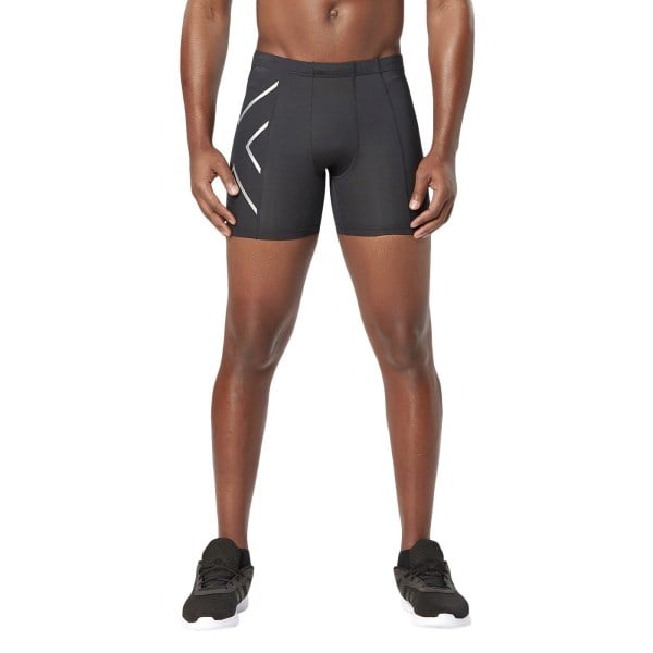 2XU Compression Mens Half Shorts - Black/Silver
