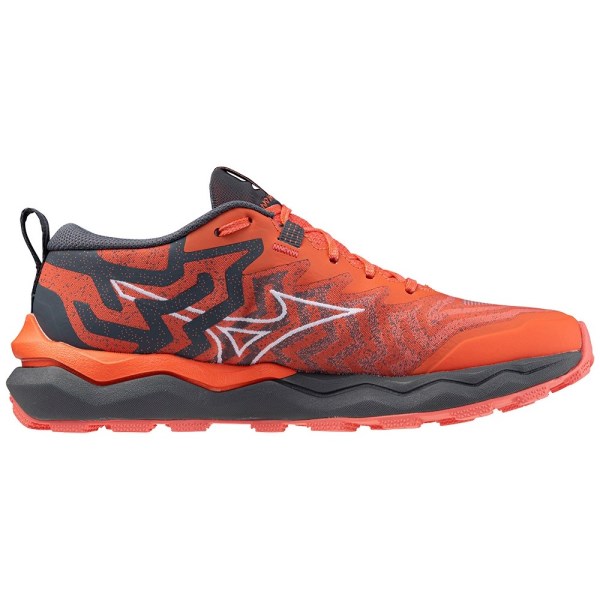 Mizuno Wave Daichi 8 - Womens Trail Running Shoes - Hot Coral/White/Turbulence
