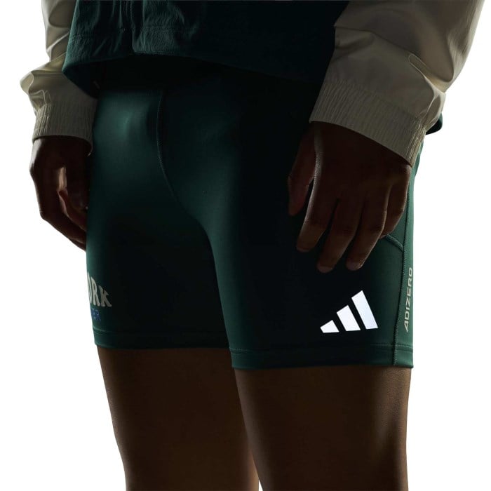 adidas Adizero NYC Mens Running Short Tights - Collegiate Green - image 7