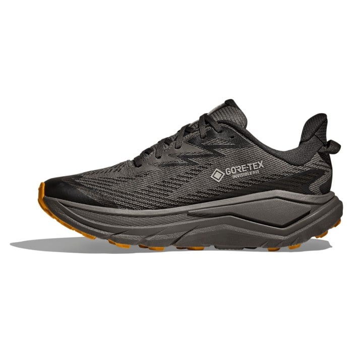 Hoka Challenger 8 GTX - Mens Trail Running Shoes - Asphalt Grey/Varsity Yellow