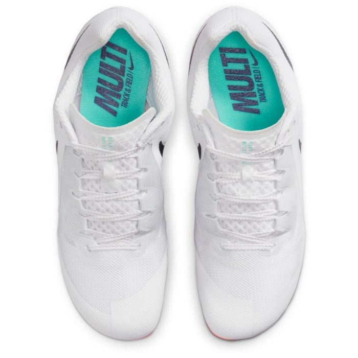 Nike Zoom Rival Multi - Unisex Track Running Spikes - White/Obsidian/Bright Crimson