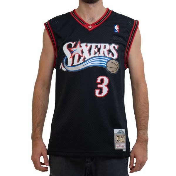 Mitchell & Ness Philadelphia 76ers Allen Iverson 2000-01 NBA Swingman Mens Basketball Jersey - Black