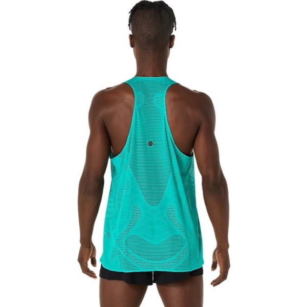 Asics Metarun Mens Running Singlet - Wave Teal