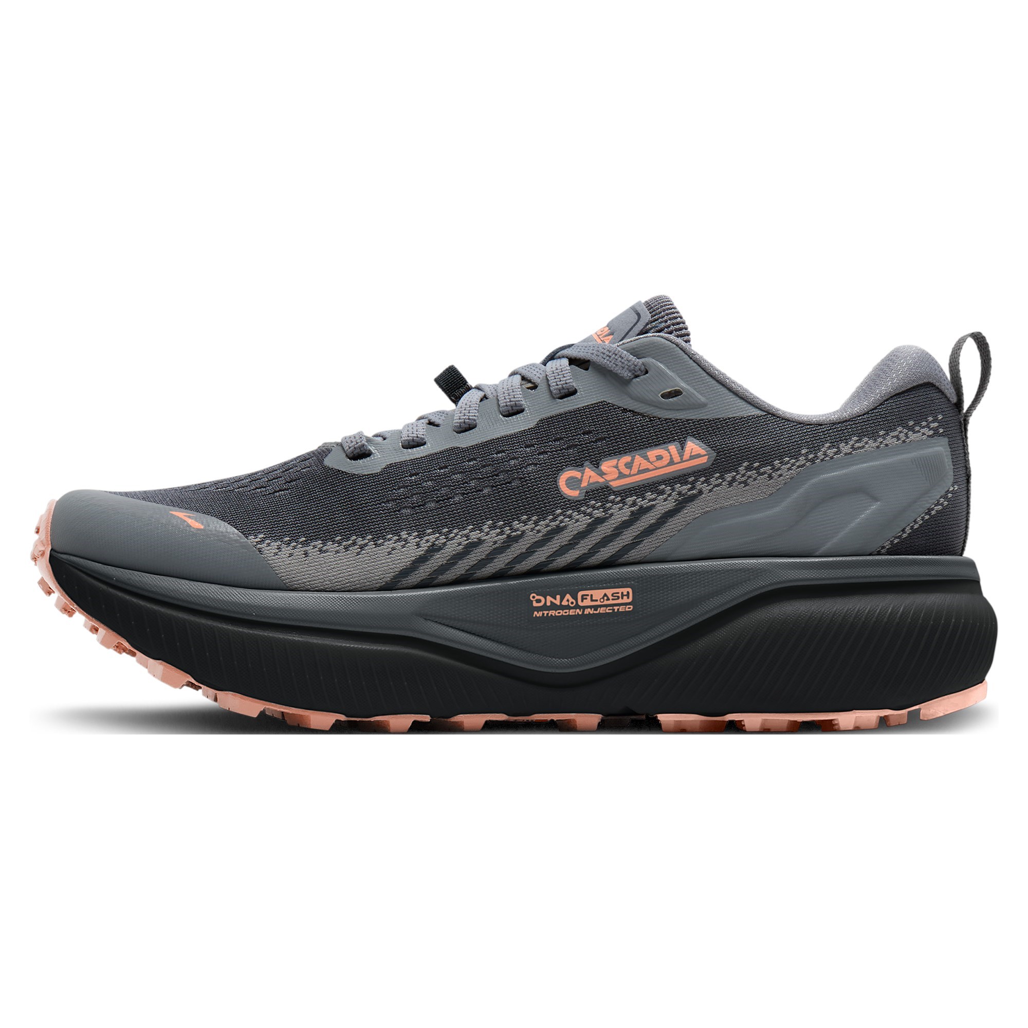 Brooks Cascadia 20 - Womens Trail Running Shoes - Grey/Grey/Peach - image 3