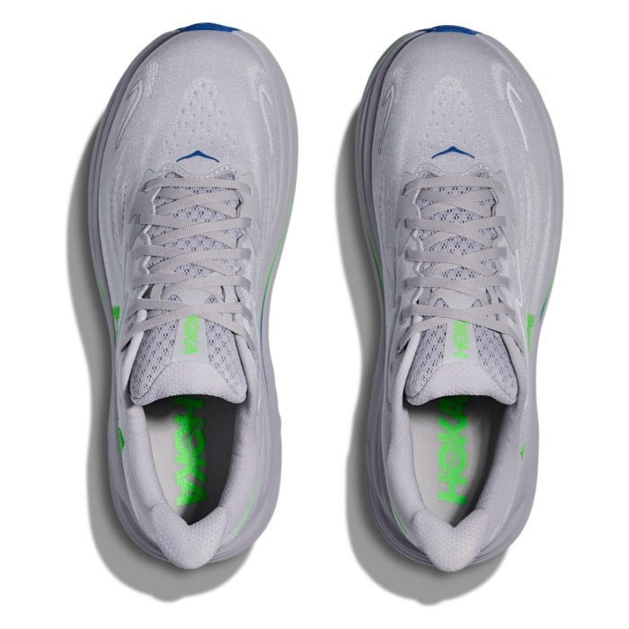 Hoka Clifton 10 - Mens Running Shoes - Ash Grey/Neon Green