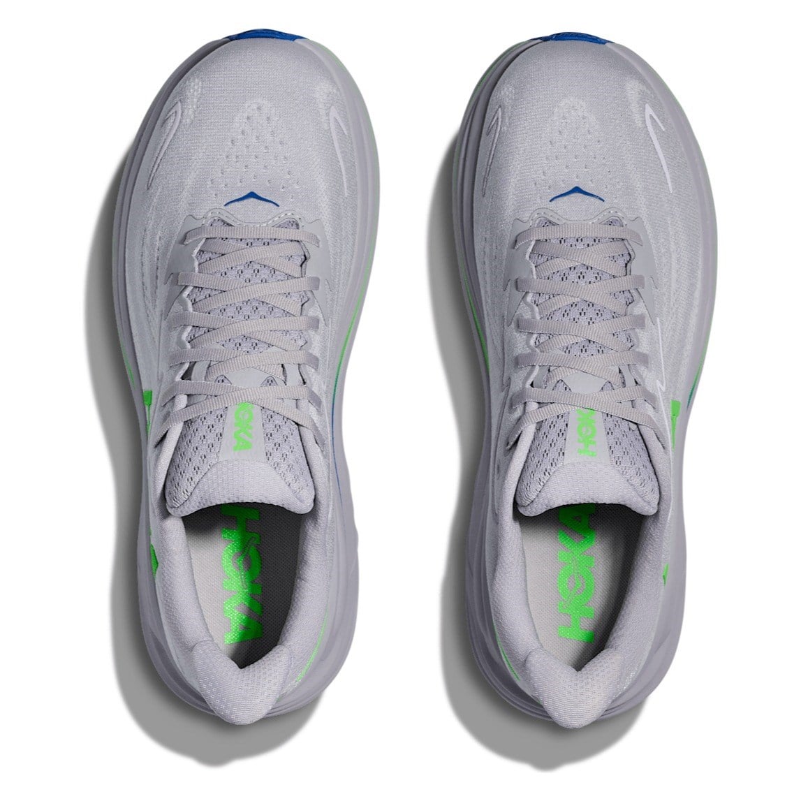 Hoka Clifton 10 - Mens Running Shoes - Ash Grey/Neon Green