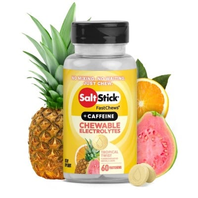 SaltStick FastChews - 60 Count Bottle - Tropical Twist + Caffeine