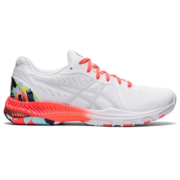 Asics Netburner Ballistic FF 2 - Womens Netball Shoes - White/Sunrise Red