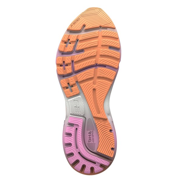 Brooks Adrenaline GTS 23 - Womens Running Shoes - White Sand/Sunset/Fuchsia