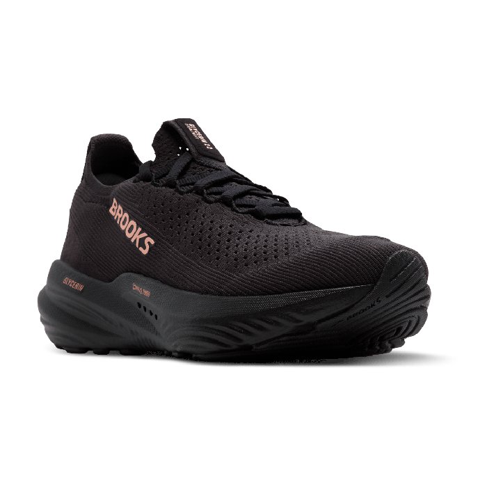 Brooks Glycerin Stealthfit 22 - Womens Running Shoes - Black/Grey/Rose Gold