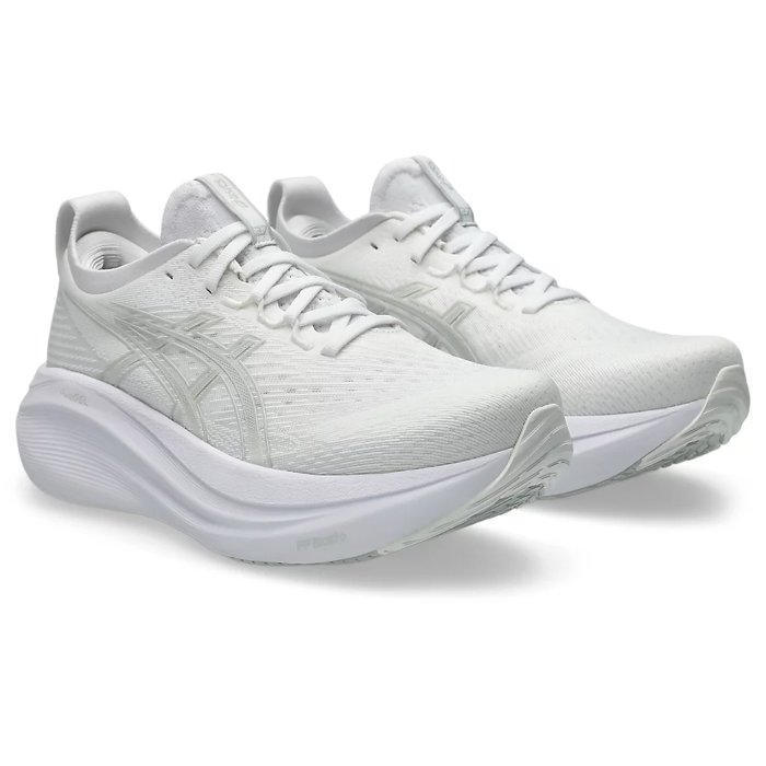 Asics Gel Nimbus 27 - Womens Running Shoes - White/Glacier Grey