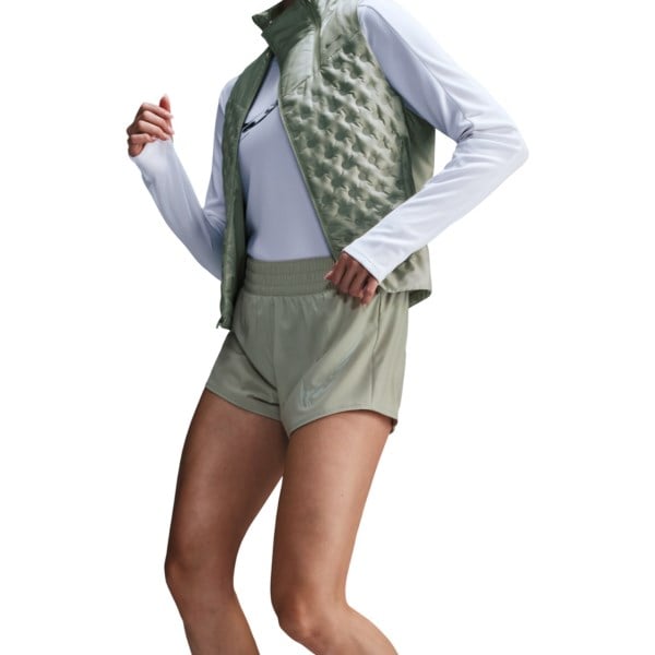 Nike Womens One Dri-Fit Mid Rise Breif Lined Graphic Shorts - Jade Horizon/Light Silver