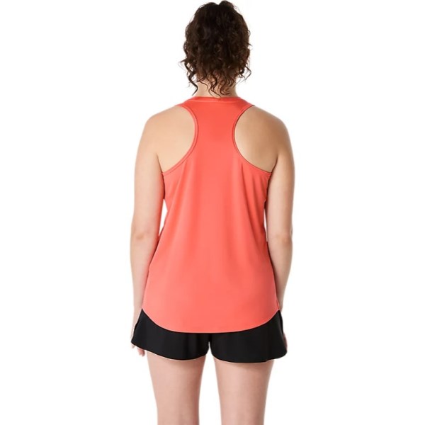 Asics Silver Womens Running Tank Top - Coral Reef