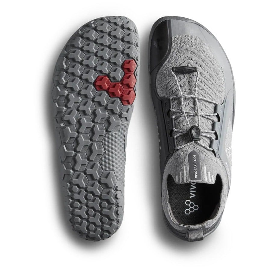 Vivobarefoot Primus Trail Knit FG - Womens Trail Running Shoes - Ultimate Grey/Storm Cloud